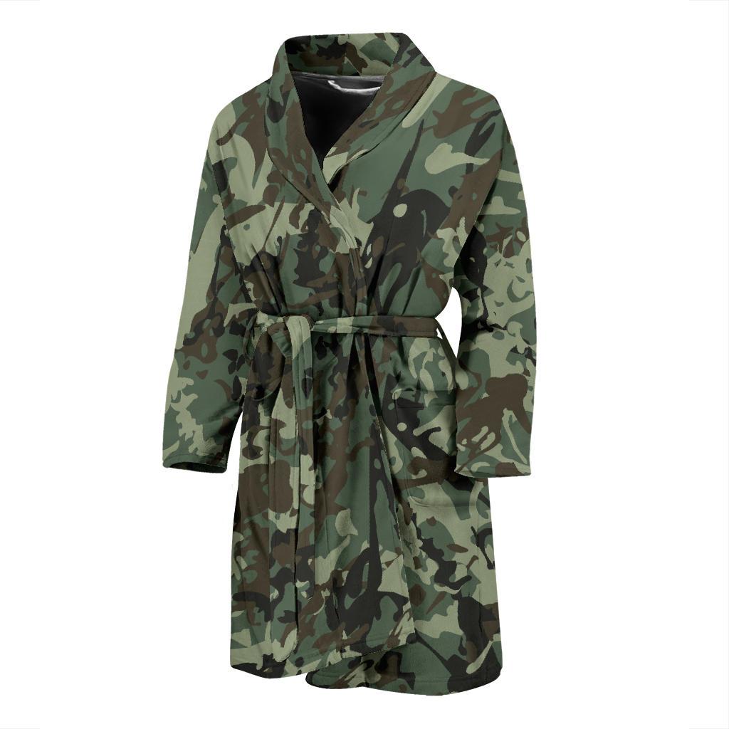 Camouflage Pattern Print Design 06 Men Bathrobe-JORJUNE.COM