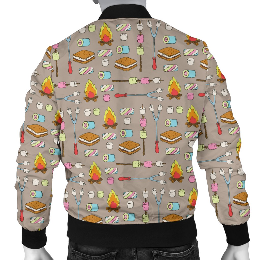 Camp Marshmallows Pattern Men Casual Bomber Jacket
