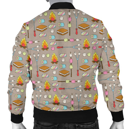 Camp Marshmallows Pattern Men Casual Bomber Jacket