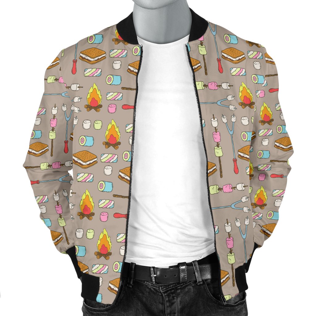 Camp Marshmallows Pattern Men Casual Bomber Jacket