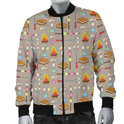 Camp Marshmallows Pattern Men Casual Bomber Jacket