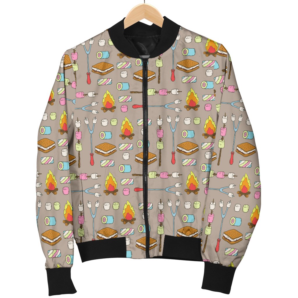 Camp Marshmallows Pattern Men Casual Bomber Jacket