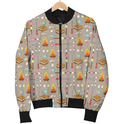 Camp Marshmallows Pattern Men Casual Bomber Jacket