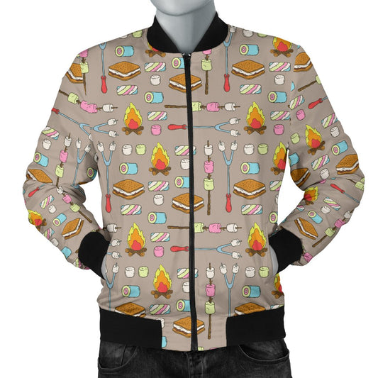 Camp Marshmallows Pattern Men Casual Bomber Jacket