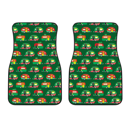 Camper Camping Christmas Themed Print Car Floor Mats-JorJune