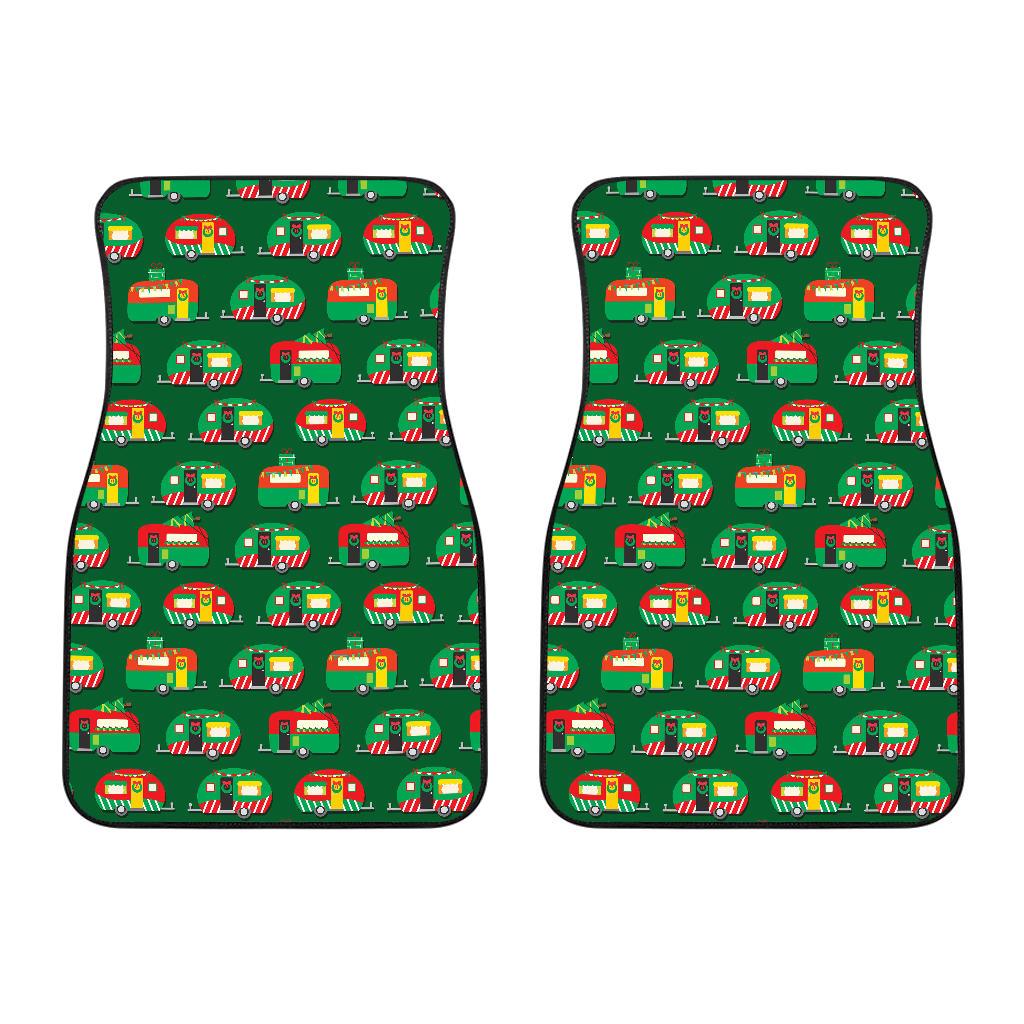 Camper Camping Christmas Themed Print Car Floor Mats-JorJune