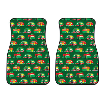 Camper Camping Christmas Themed Print Car Floor Mats-JorJune