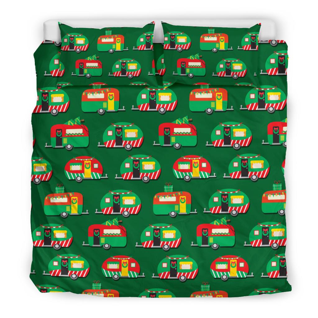 Camper Camping Christmas Themed Print Duvet Cover Bedding Set-JORJUNE.COM