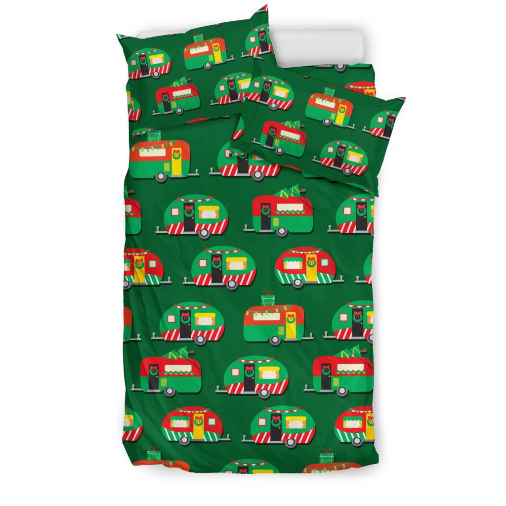Camper Camping Christmas Themed Print Duvet Cover Bedding Set-JORJUNE.COM