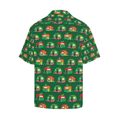 Camper Camping Christmas Themed Print Men Hawaiian Shirt-JorJune