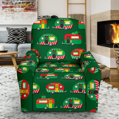 Camper Camping Christmas Themed Print Recliner Slipcover-JORJUNE.COM