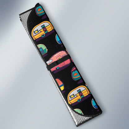 Camper Camping Pattern Car Sun Shade-JorJune