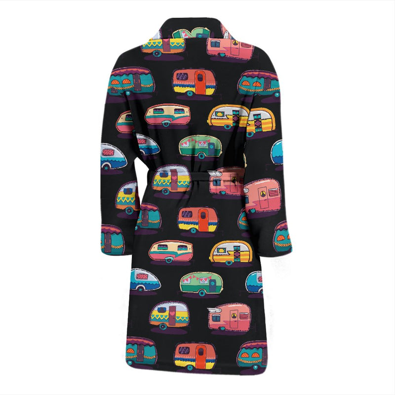 Camper Camping Pattern Men Bath Robe