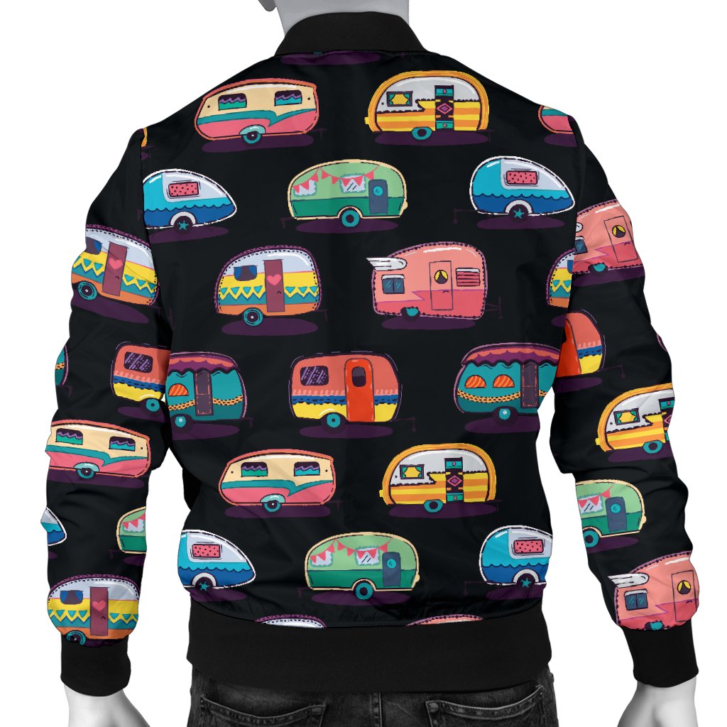 Camper Camping Pattern Men Casual Bomber Jacket