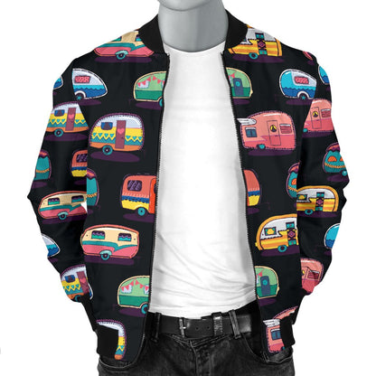 Camper Camping Pattern Men Casual Bomber Jacket