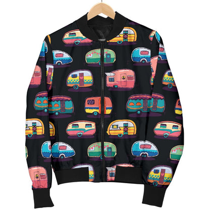Camper Camping Pattern Men Casual Bomber Jacket