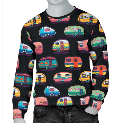 Camper Camping Pattern Men Crewneck Sweatshirt