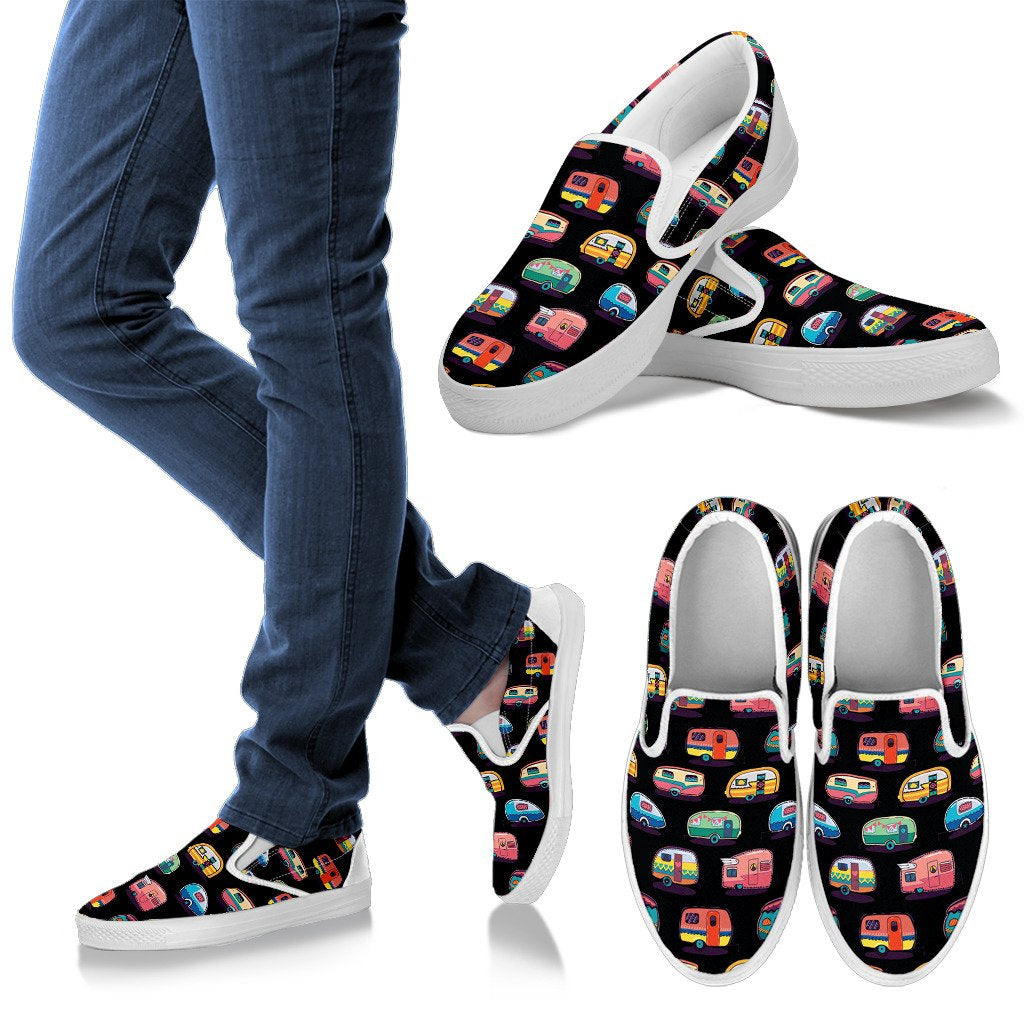 Camper Camping Pattern Men Slip On Shoes