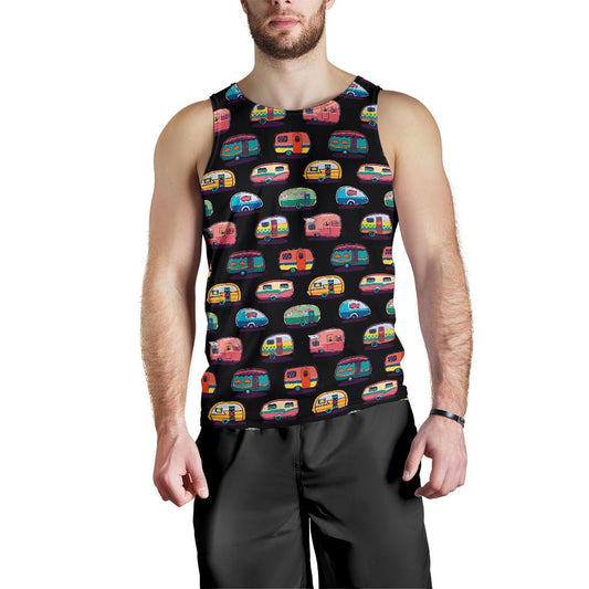 Camper Camping Pattern Men Tank Top
