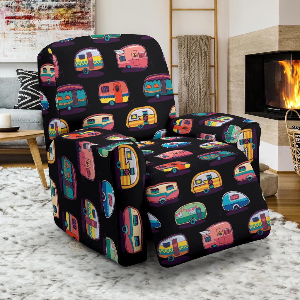 Camper Camping Pattern Recliner Slipcover-JORJUNE.COM