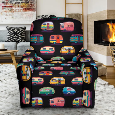 Camper Camping Pattern Recliner Slipcover-JORJUNE.COM