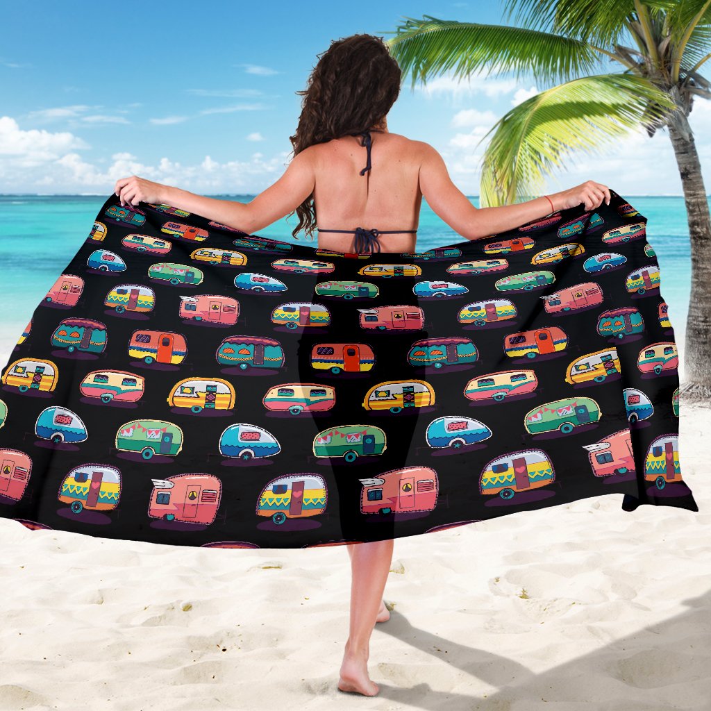 Camper Camping Pattern Sarong Pareo Wrap