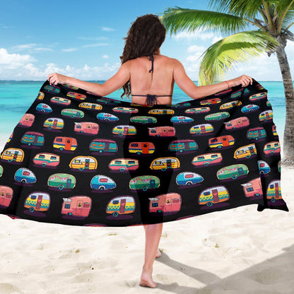 Camper Camping Pattern Sarong Pareo Wrap