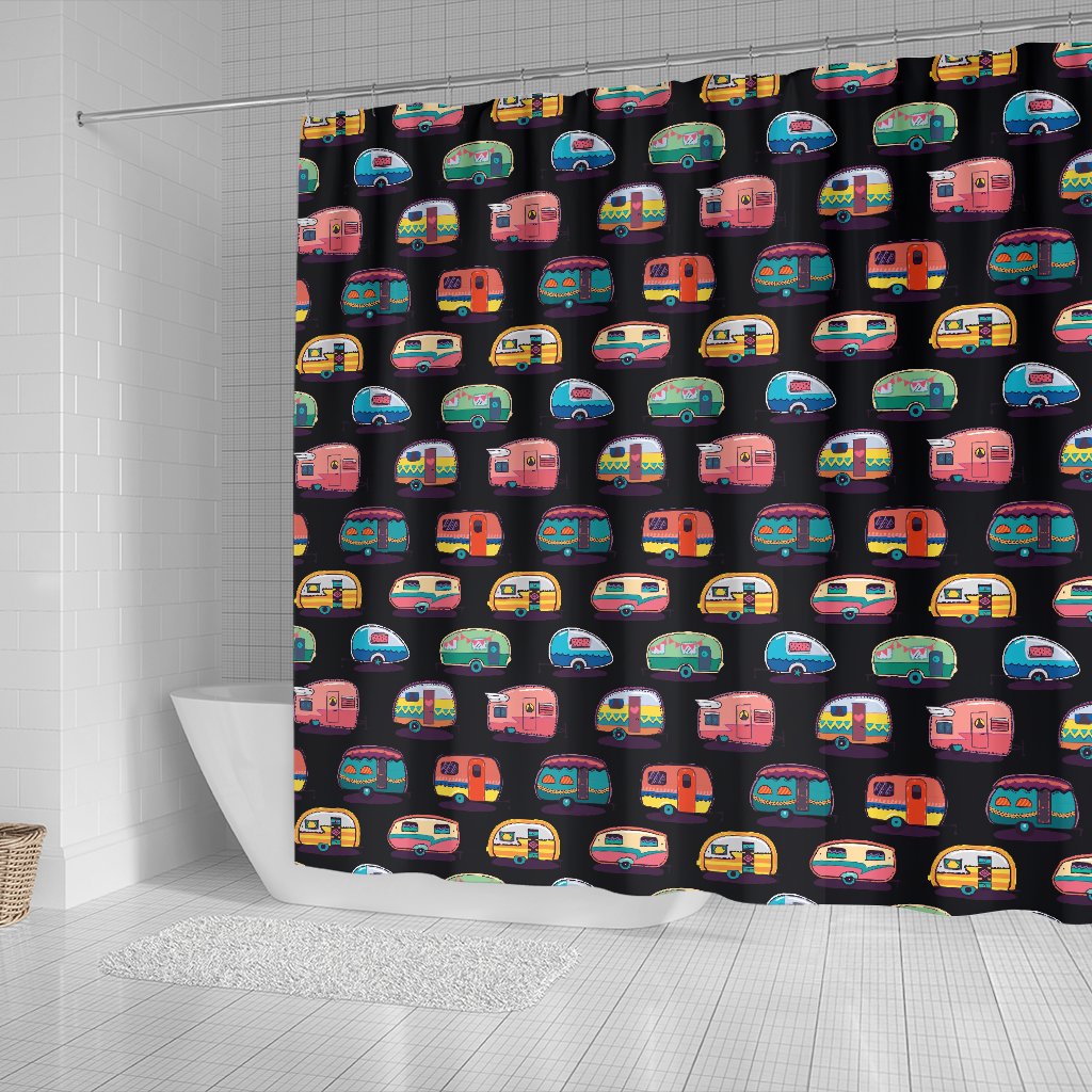 Camper Camping Pattern Shower Curtain