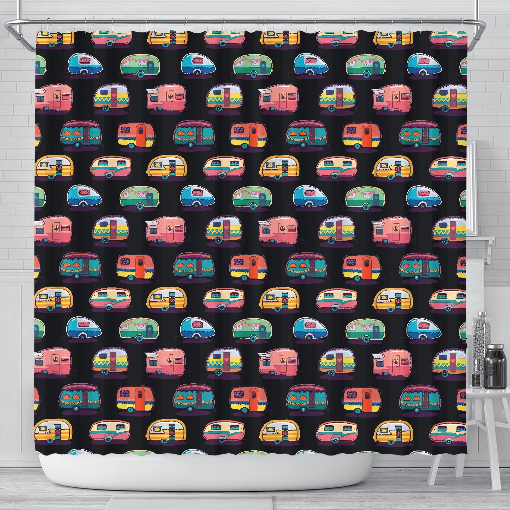Camper Camping Pattern Shower Curtain