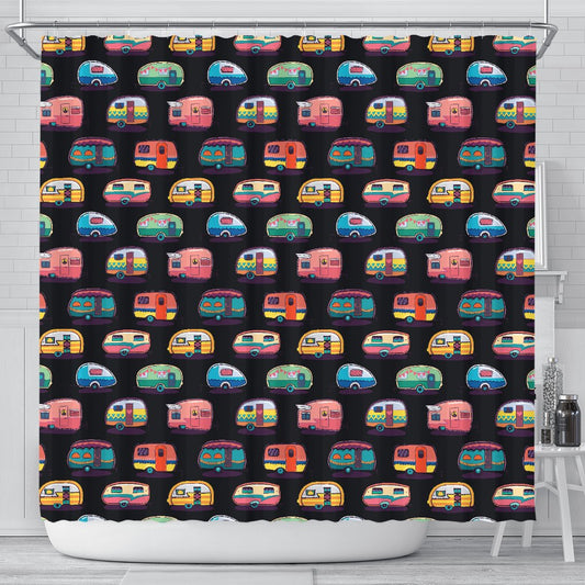 Camper Camping Pattern Shower Curtain