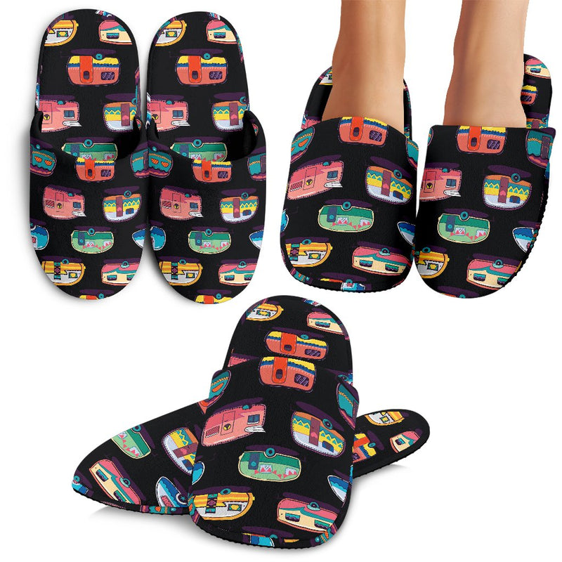 Camper Camping Pattern Slippers
