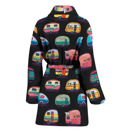 Camper Camping Pattern Women Bath Robe