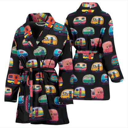 Camper Camping Pattern Women Bath Robe
