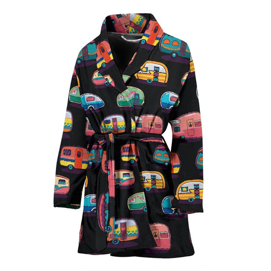 Camper Camping Pattern Women Bath Robe