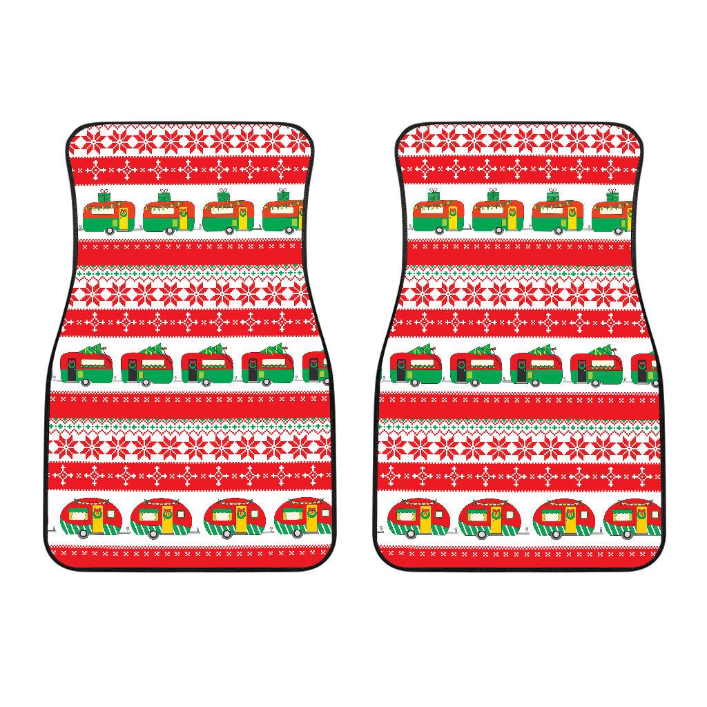 Camper Camping Ugly Christmas Design Print Car Floor Mats-JorJune