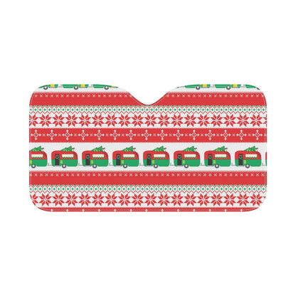 Camper Camping Ugly Christmas Design Print Car Sun Shade-JorJune