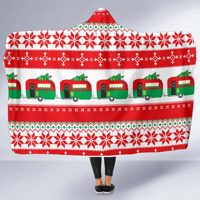 Camper Camping Ugly Christmas Design Print Hooded Blanket-JORJUNE.COM