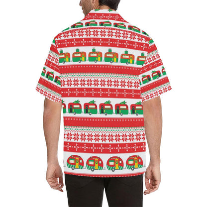 Camper Camping Ugly Christmas Design Print Men Hawaiian Shirt-JorJune