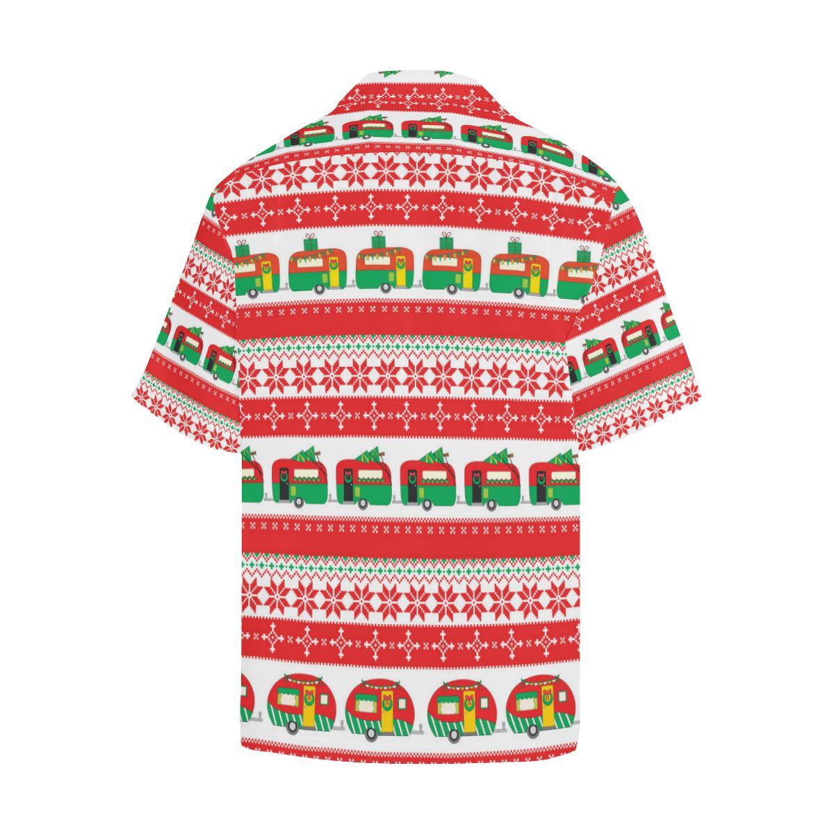 Camper Camping Ugly Christmas Design Print Men Hawaiian Shirt-JorJune