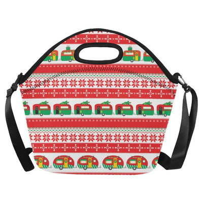 Camper Camping Ugly Christmas Design Print Neoprene Lunch Bag-JorJune