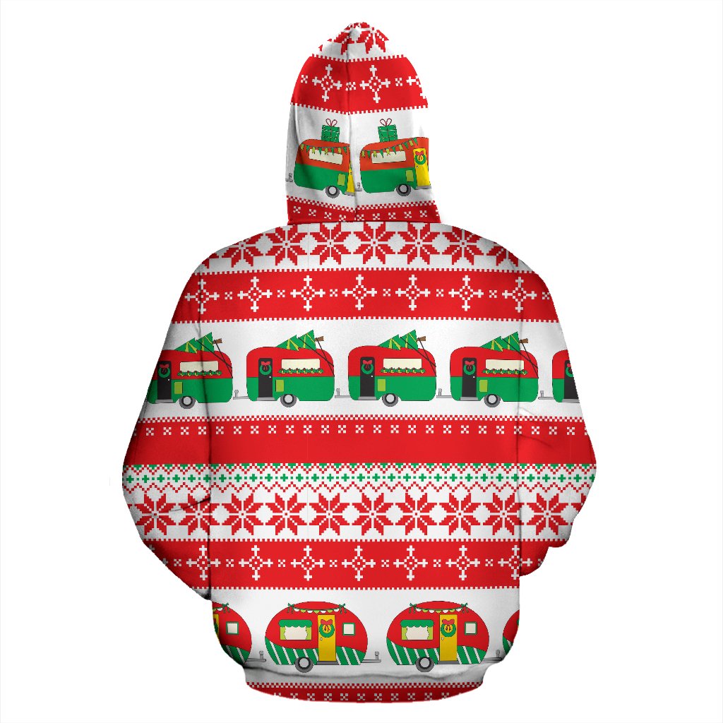 Camper Camping Ugly Christmas Design Print Pullover Hoodie