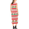 Camper Camping Ugly Christmas Design Print Sleeveless Open Fork Long Dress