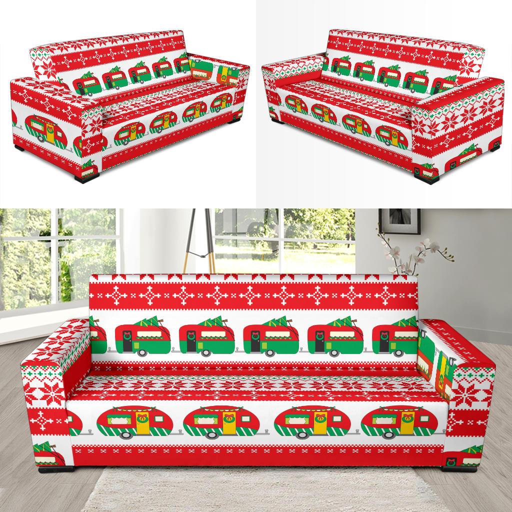 Camper Camping Ugly Christmas Design Print Sofa Slipcover-JORJUNE.COM