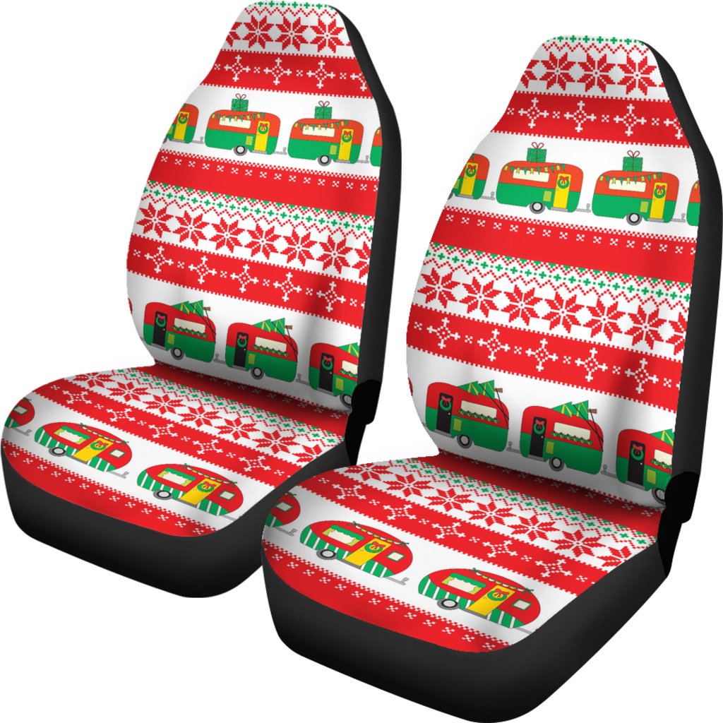 Camper Camping Ugly Christmas Design Print Universal Fit Car Seat Covers