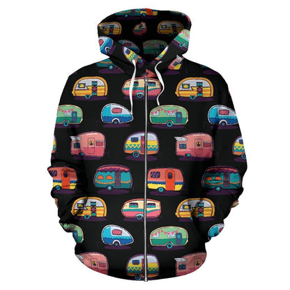 Camper Camping Women Men Zip Up Hoodie