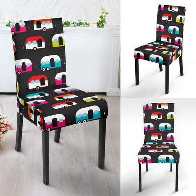 Camper Caravan Pattern Dining Chair Slipcover-JORJUNE.COM