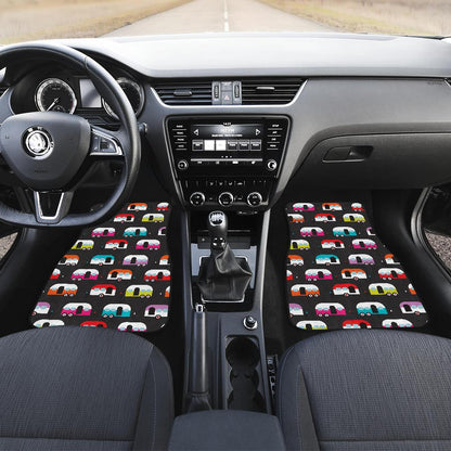 Camper Caravan Pattern Front and Back Car Floor Mats