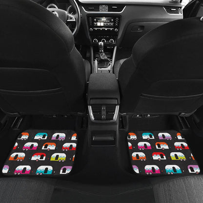 Camper Caravan Pattern Front and Back Car Floor Mats