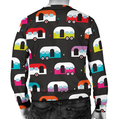 Camper Caravan Pattern Men Crewneck Sweatshirt