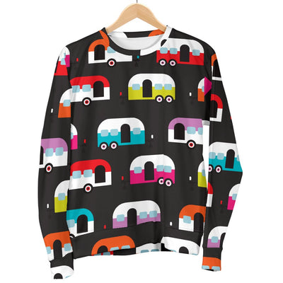 Camper Caravan Pattern Men Crewneck Sweatshirt